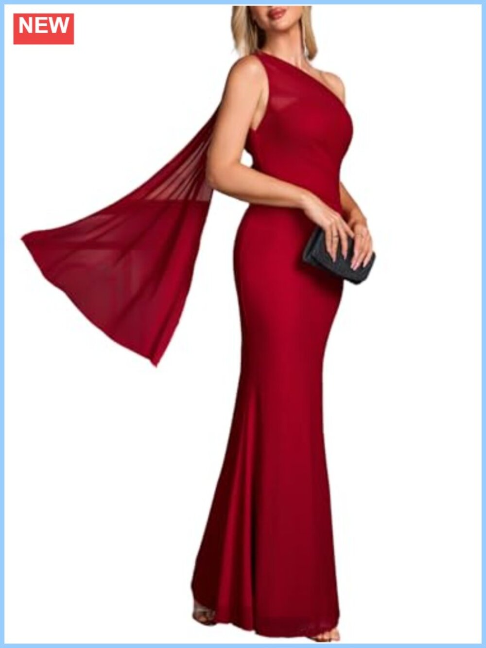 One Shoulder Bodycon Maxi Formal Wedding Guest Dress